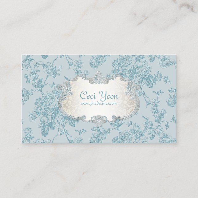 Carte De Visite PixDezinves toile/rose turquoise/arrière - plan do (Devant)