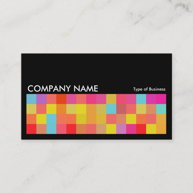 Carte De Visite Pixel Motif 01 - Noir (Devant)
