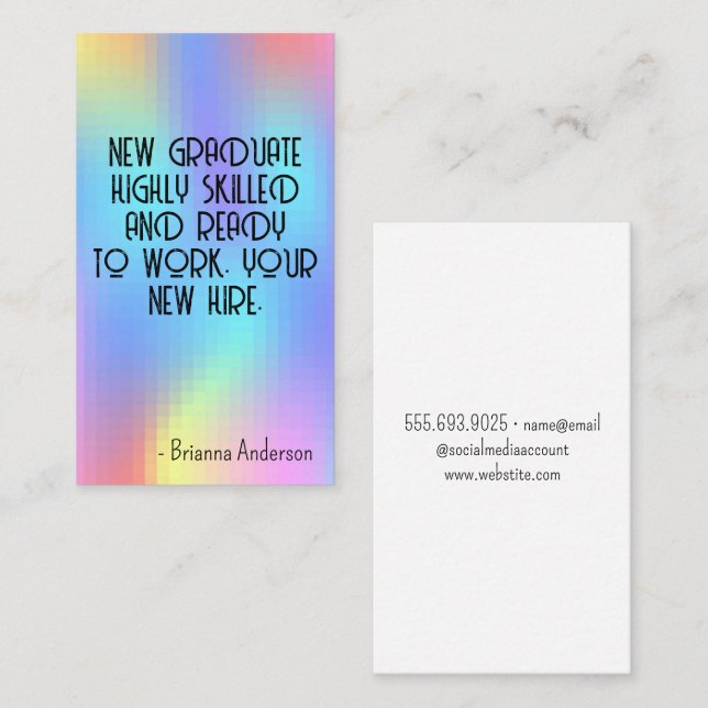 Carte De Visite Pixel Rainbow Arrière - plan (Devant / Derrière)