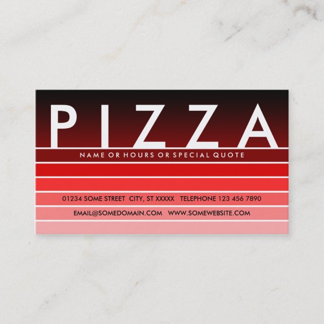 Carte De Visite PIZZA à écaille rouge (Devant)
