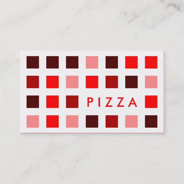 Carte De Visite PIZZA (carrés modernes) (Devant)