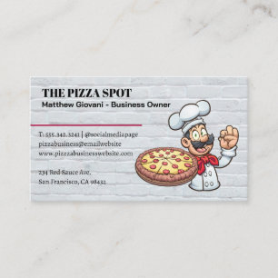 Carte De Visite Pizza Chef Tenant Pie