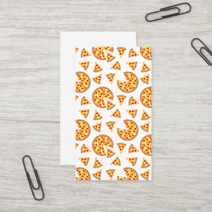 Carte De Visite Pizza et tranches de cool motif sur blanc