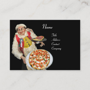 Carte De Visite PIZZA PARTY CUISINE ITALIENNE, PIZZERIA, rouge noi