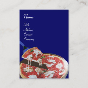 Carte De Visite PIZZA PARTY CUISINE ITALIENNE, RESTAURANT, bleu ro