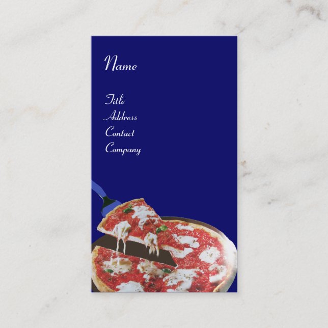 Carte De Visite PIZZA PARTY CUISINE ITALIENNE, RESTAURANT, bleu ro (Devant)