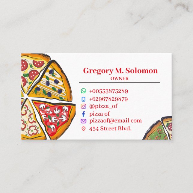 Carte de visite Pizza Shop (Devant)