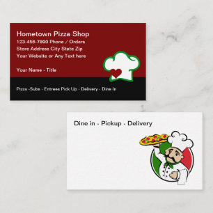 Carte De Visite Pizza Shop Restaurant Italien