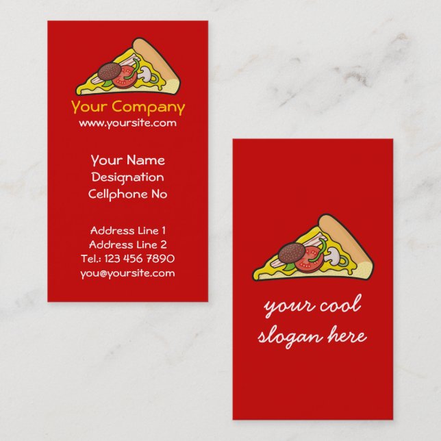 Carte De Visite Pizza slice (Devant / Derrière)
