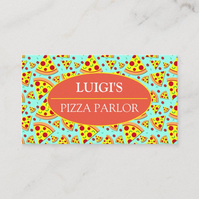 Carte De Visite Pizza Slices Graphique Pizza Parlant Professionnel (Devant)