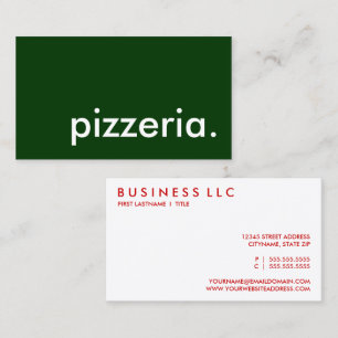Carte De Visite pizzeria.