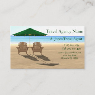Carte De Visite Plage de l'agence de voyages