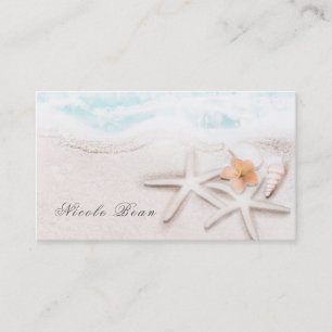 Carte De Visite Plage de sable blanc étoile de mer océan bleu trop