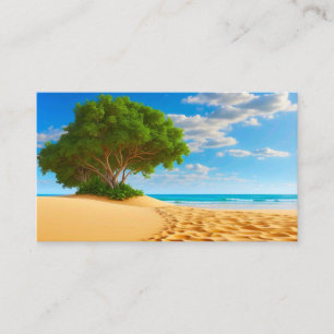 Carte De Visite Plage de sable de l'île tropicale déserte 