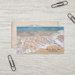 Carte De Visite Plage d'océan avec surf mousseux