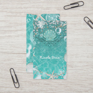 Carte De Visite Plage d'Ocean Beach turquoise Enchanted