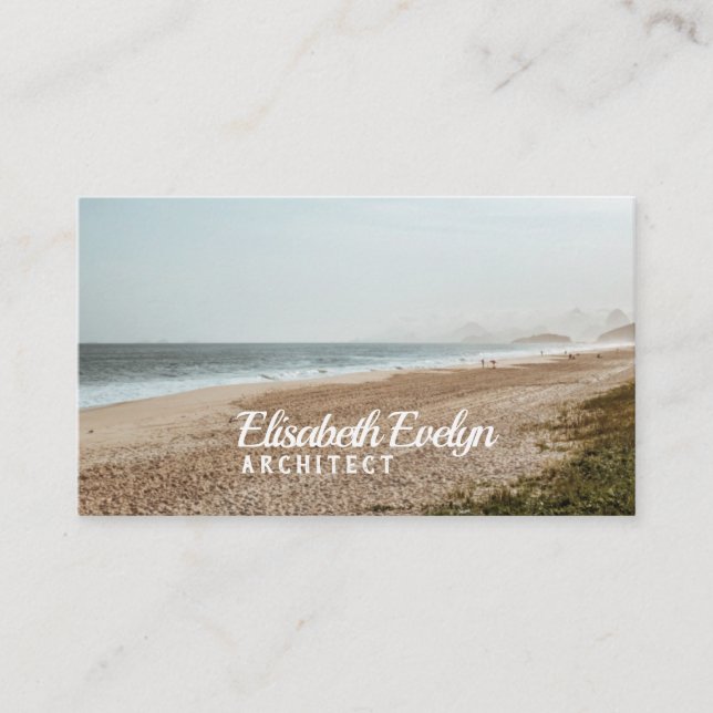 Carte De Visite Plage entourée (Devant)