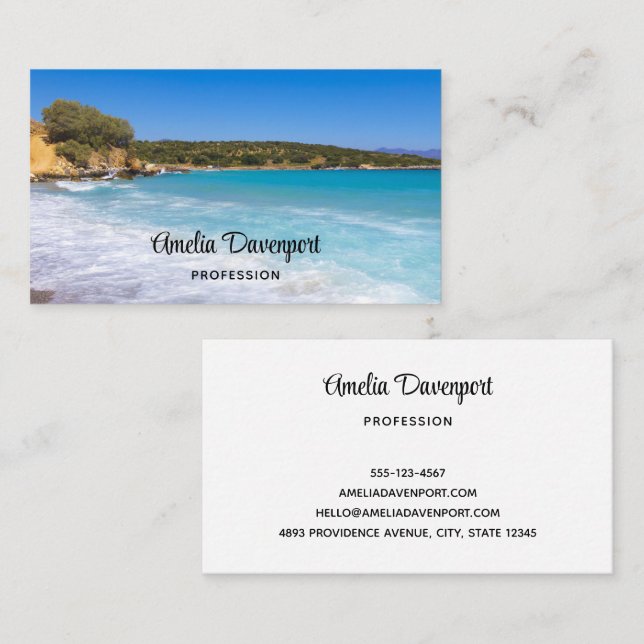 Carte De Visite Plage exotique Île tropicale Paradis (Devant / Derrière)