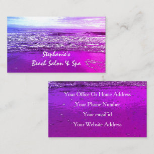 Carte De Visite Plage Océan Art Pink Tropical Paradise 2023