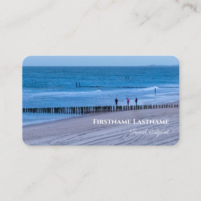 Carte De Visite Plage orageuse maritime coucher de soleil agent de (Devant)