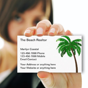 Carte De Visite Plage Réaltor Palm Tree Thème