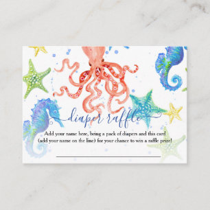 Carte De Visite Plage Seahorse Octopus Starfish Bébé coloré