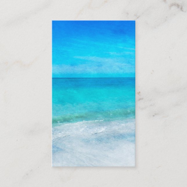 Carte De Visite Plage tropicale à Turquoise Aqua bleu turquoise Fl (Devant)