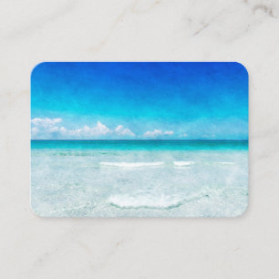Carte De Visite Plage tropicale à Turquoise Aqua bleu turquoise Fl
