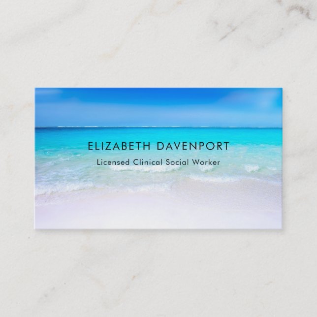 Carte De Visite Plage tropicale avec mer turquoise (Devant)