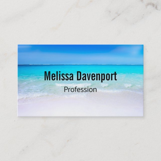 Carte De Visite Plage tropicale avec mer turquoise (Devant)