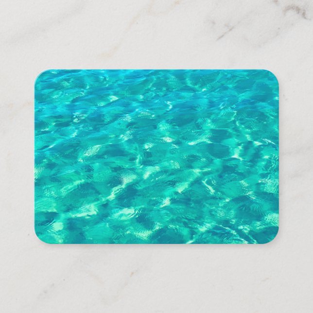 Carte De Visite Plage tropicale dans l'eau turquoise d'Aqua Turquo (Devant)