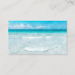 Carte De Visite Plage tropicale Floride Côte du Golfe Vagues bleu
