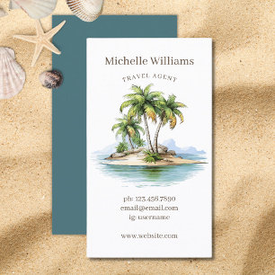 Carte De Visite Plage tropicale Palm Trees Côte