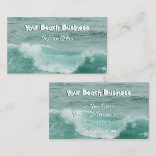 Carte De Visite Plage Turquoise Blanc Marine