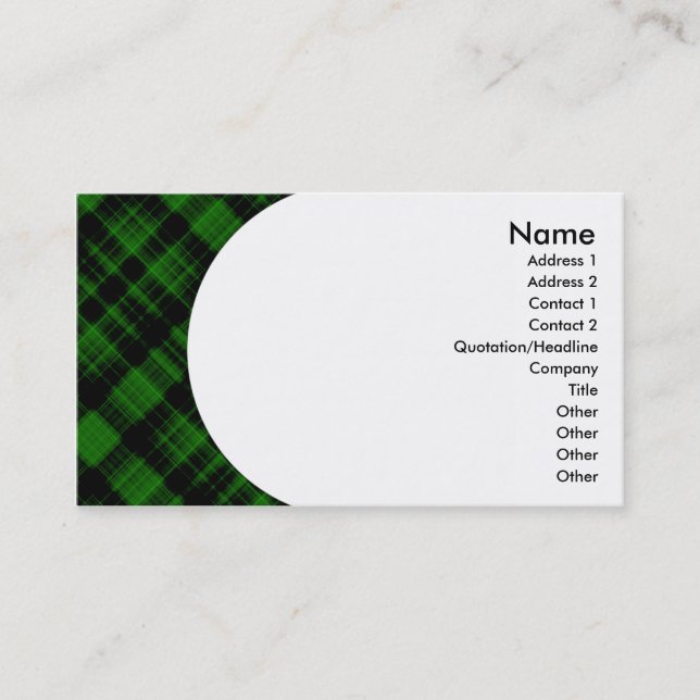 Carte De Visite plaid : 2 côtés : (Devant)