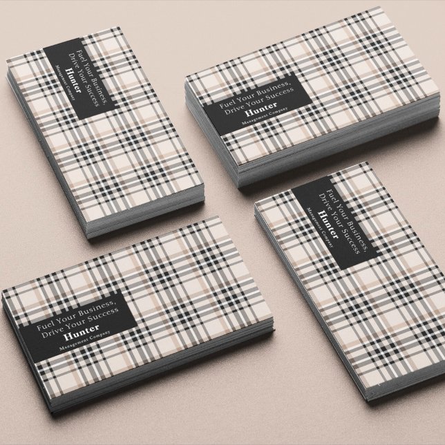 Carte de visite Plaid beige (Créateur téléchargé)