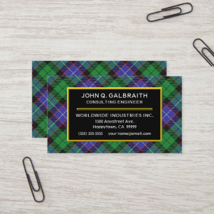 Carte De Visite Plaid de tartan écossais de Galbraith de clan