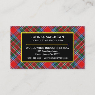Carte De Visite Plaid de tartan écossais de MacBean MacBain de