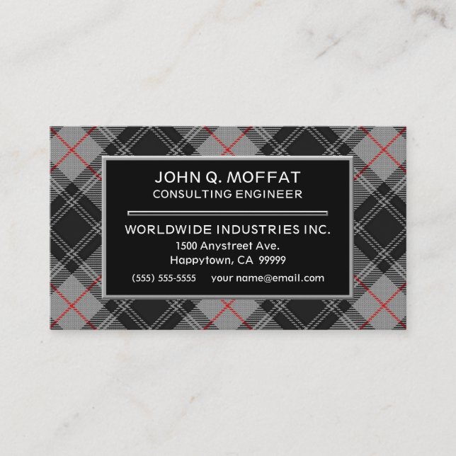 Carte De Visite Plaid de tartan écossais de Moffat de clan (Devant)