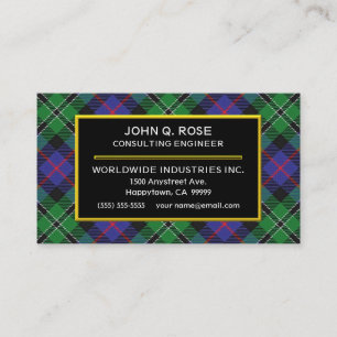 Carte De Visite Plaid de tartan rose de chasse de clan écossais