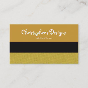 Carte De Visite Plaid doré avec noir et Citrouille
