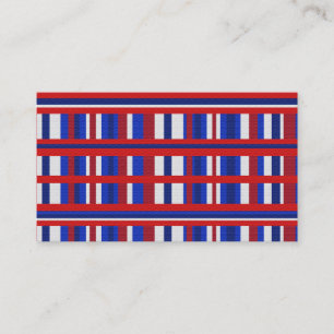 Carte De Visite Plaid en rouge, blanc et bleu