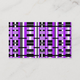 Carte De Visite Plaid en violet, noir, blanc et gris