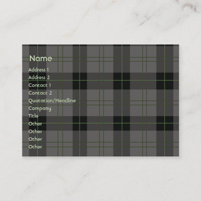 Carte De Visite Plaid foncé - potelé (Devant)