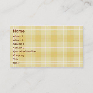 Carte De Visite Plaid jaune - Entreprise