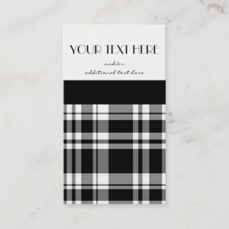 Carte De Visite Plaid noir et blanc