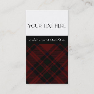 Carte De Visite Plaid noir et rouge