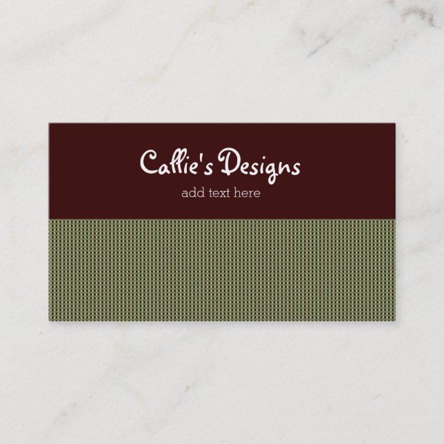 Carte De Visite Plaid vert au chocolat Brown (Devant)