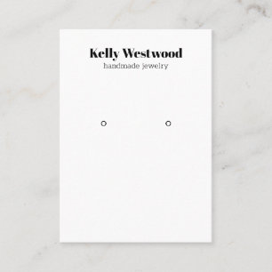 CARTE DE VISITE PLAIN BLANC EARRING AFFICHER DE RETOUR LOGO ICONS 