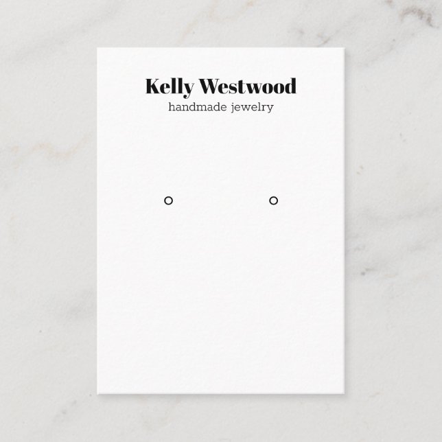 CARTE DE VISITE PLAIN BLANC EARRING AFFICHER DE RETOUR LOGO ICONS  (Devant)